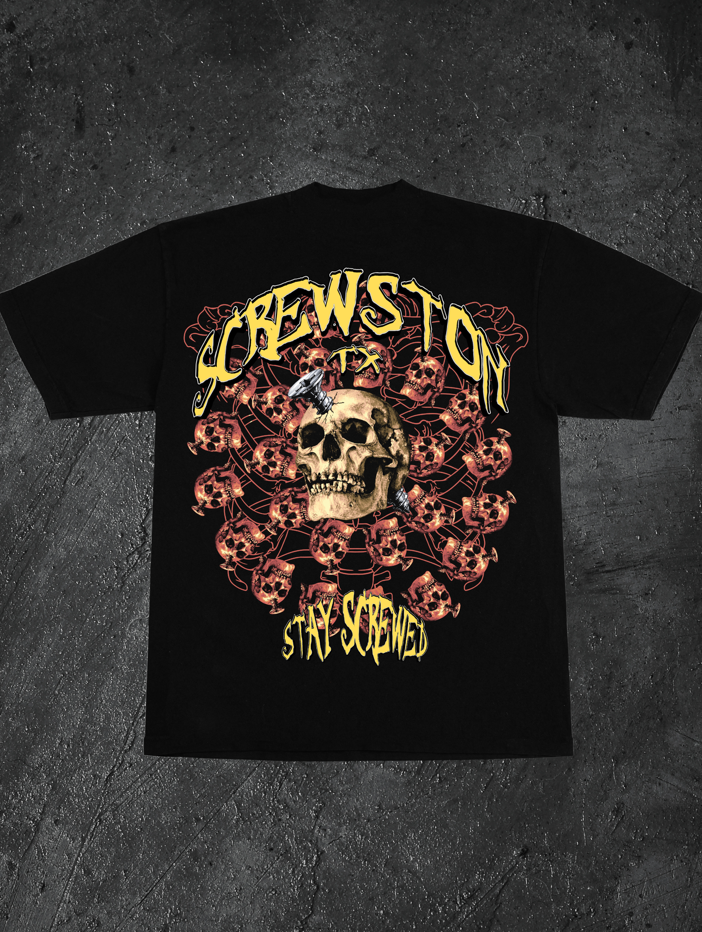 SCREWSTON SKULL- TEE (BLACK)