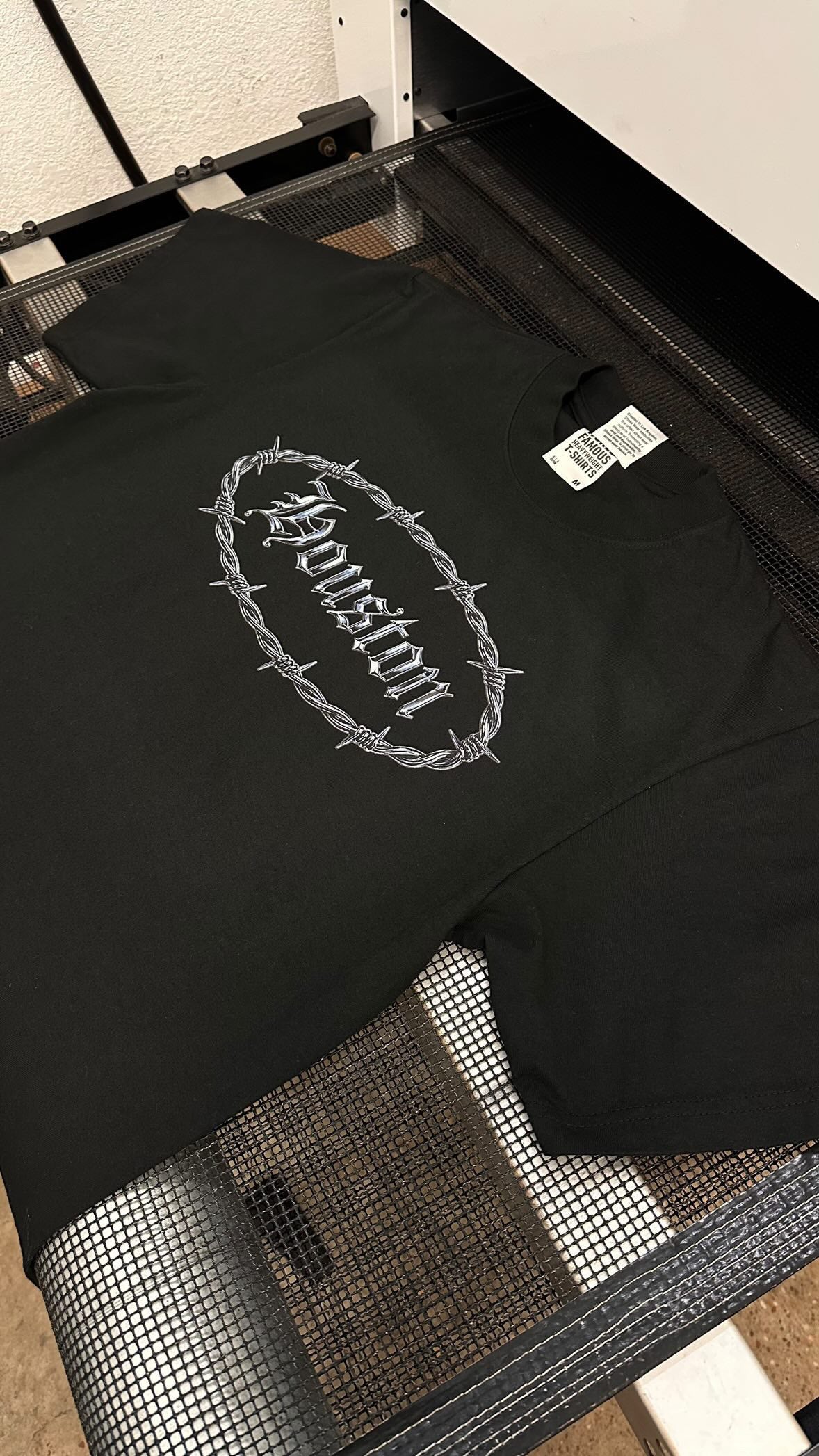 HOUSTON BARBED WIRE- TEE (BLACK)