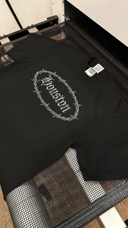 HOUSTON BARBED WIRE- TEE (BLACK)