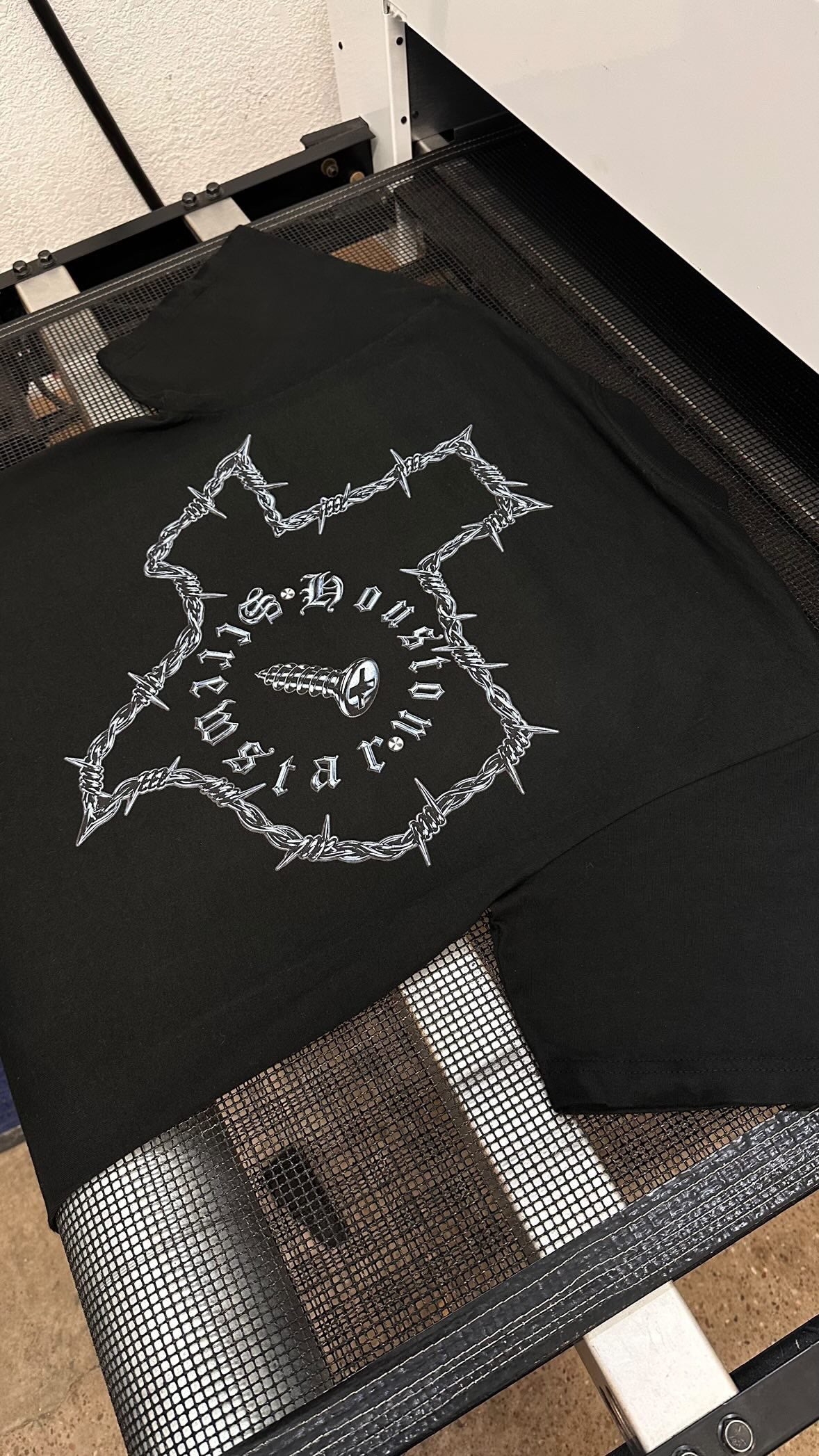 HOUSTON BARBED WIRE- TEE (BLACK)