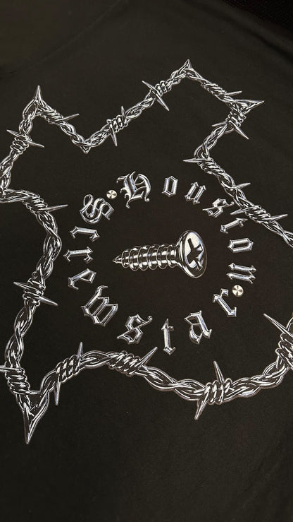 HOUSTON BARBED WIRE- TEE (BLACK)